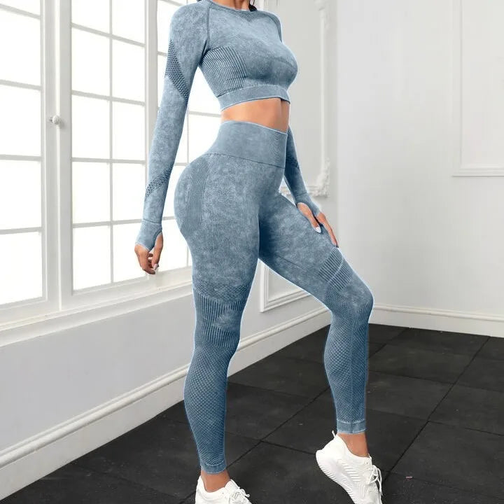 Long Sleeve + Yoga Pants Heather Set