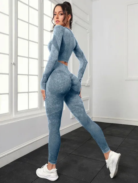 Long Sleeve + Yoga Pants Heather Set