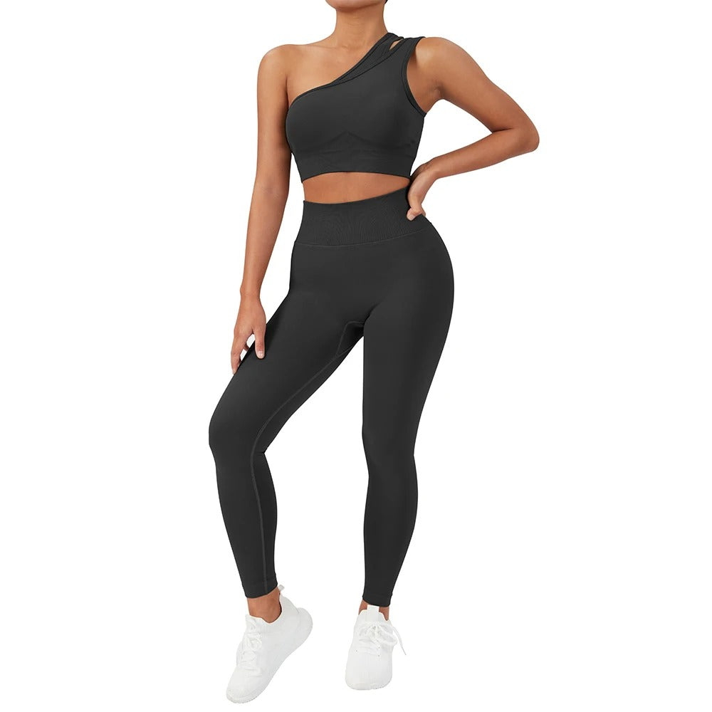 Unishoulder Sports Bra + Leggings Set