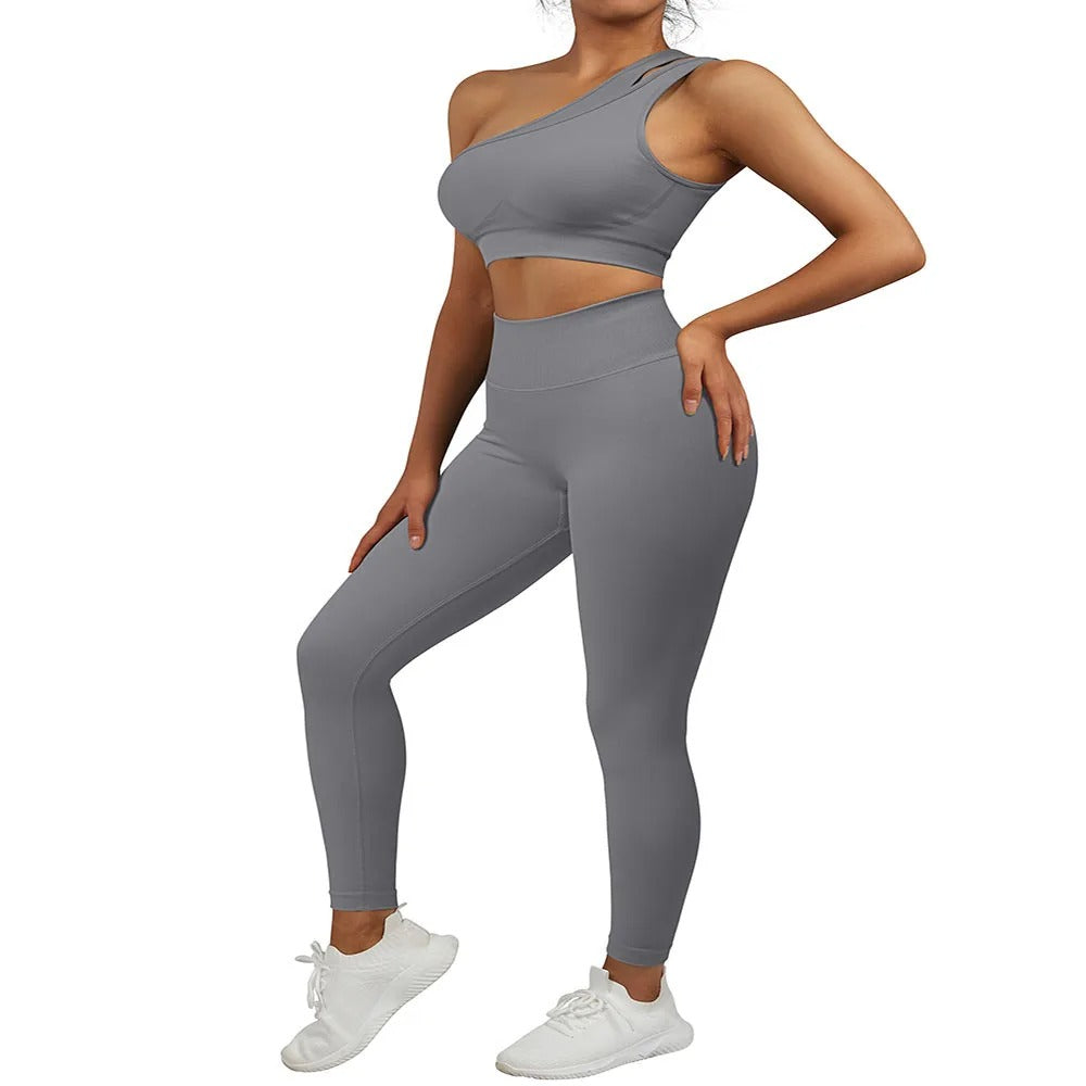 Unishoulder Sports Bra + Leggings Set