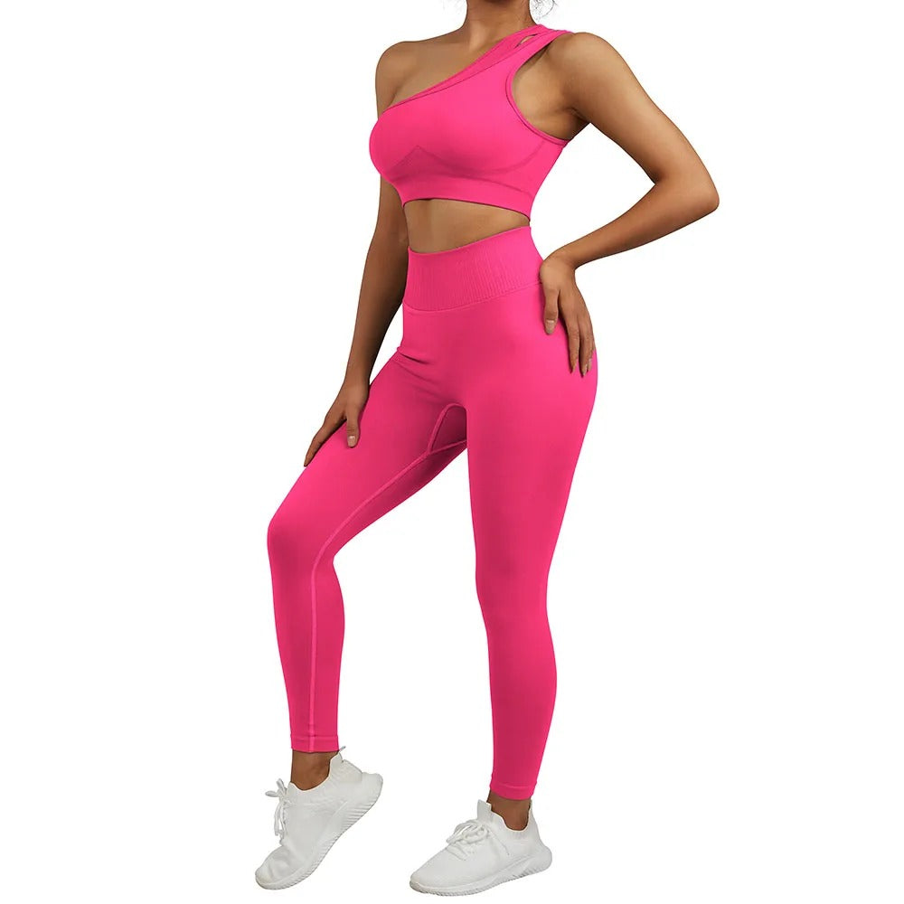 Unishoulder Sports Bra + Leggings Set