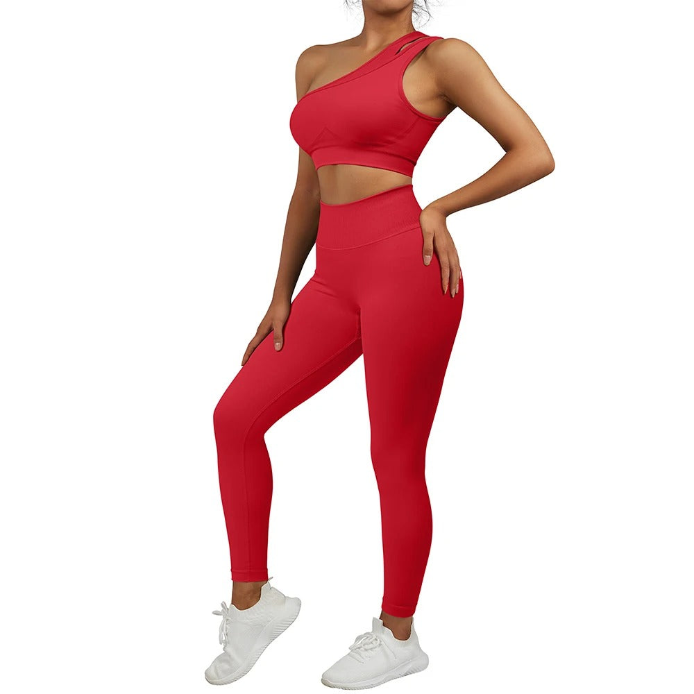 Unishoulder Sports Bra + Leggings Set